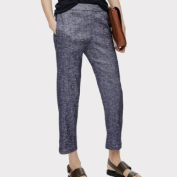 Theory | Linen Blend Thorina Cropped Pull-On Pants | Size 4 - Picture 7 of 7
